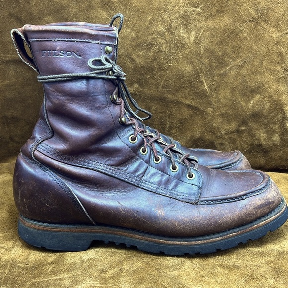 Filson Mock Toe Brown Leather Boots - Picture 2 of 14